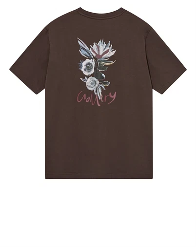 Mos Mosh Gallery - MMGMotion Flower T-shirt - Chocolate Brown
